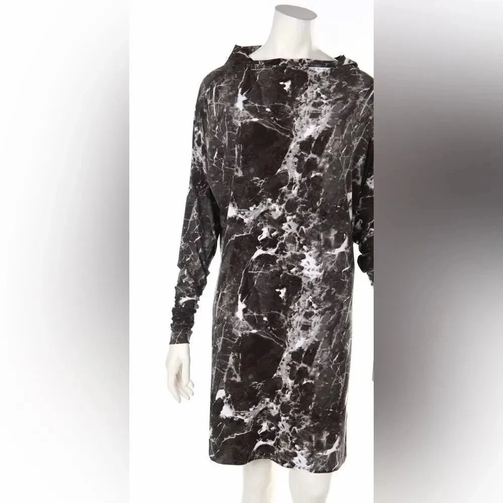 Kamali Kouture x NormaKamali ALL IN ONE DRESS w/ Marble Print.